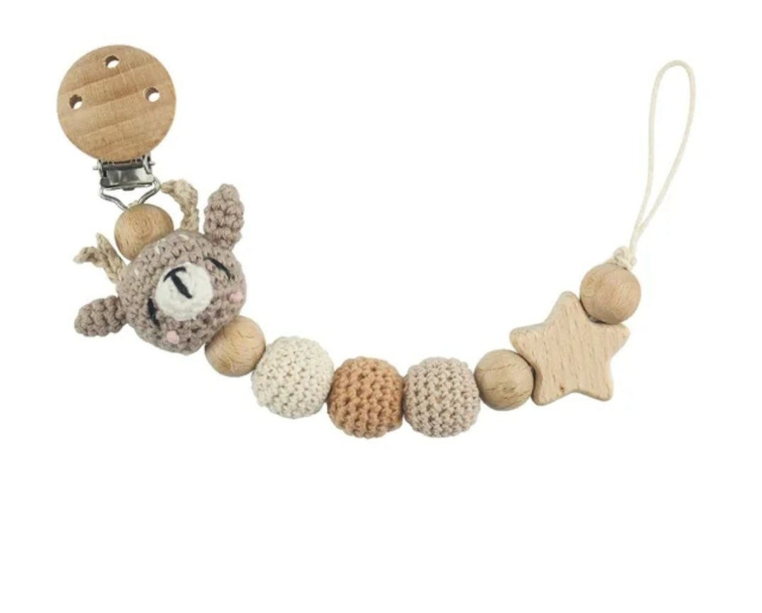 Sonajero mordedor de ciervo bebé a crochet - otoñal y mágico para bebés únicos