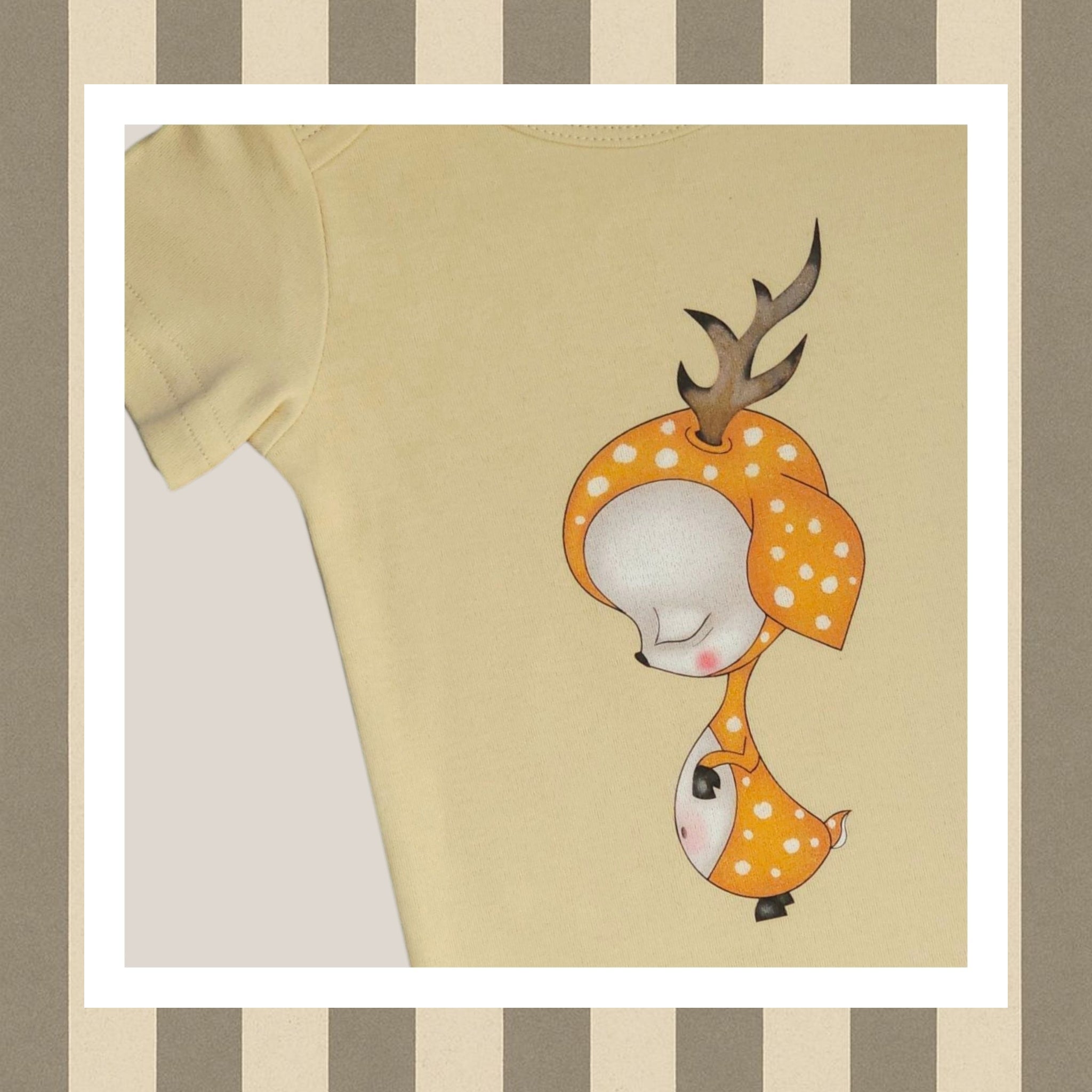 Body bebé de algodón orgánico con estampado de ciervo