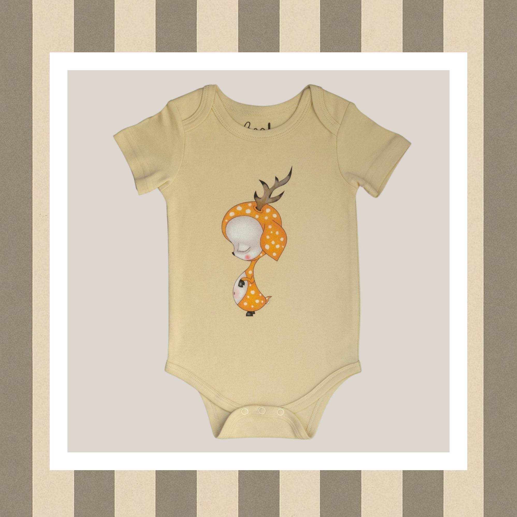 Body bebé de algodón orgánico con estampado de ciervo