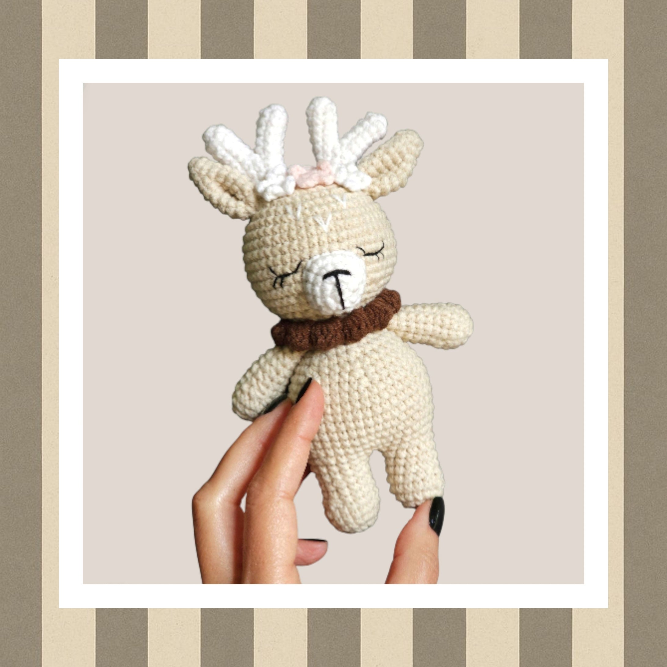 Muñeco Ciervo de crochet – compañero para bebés soñadores