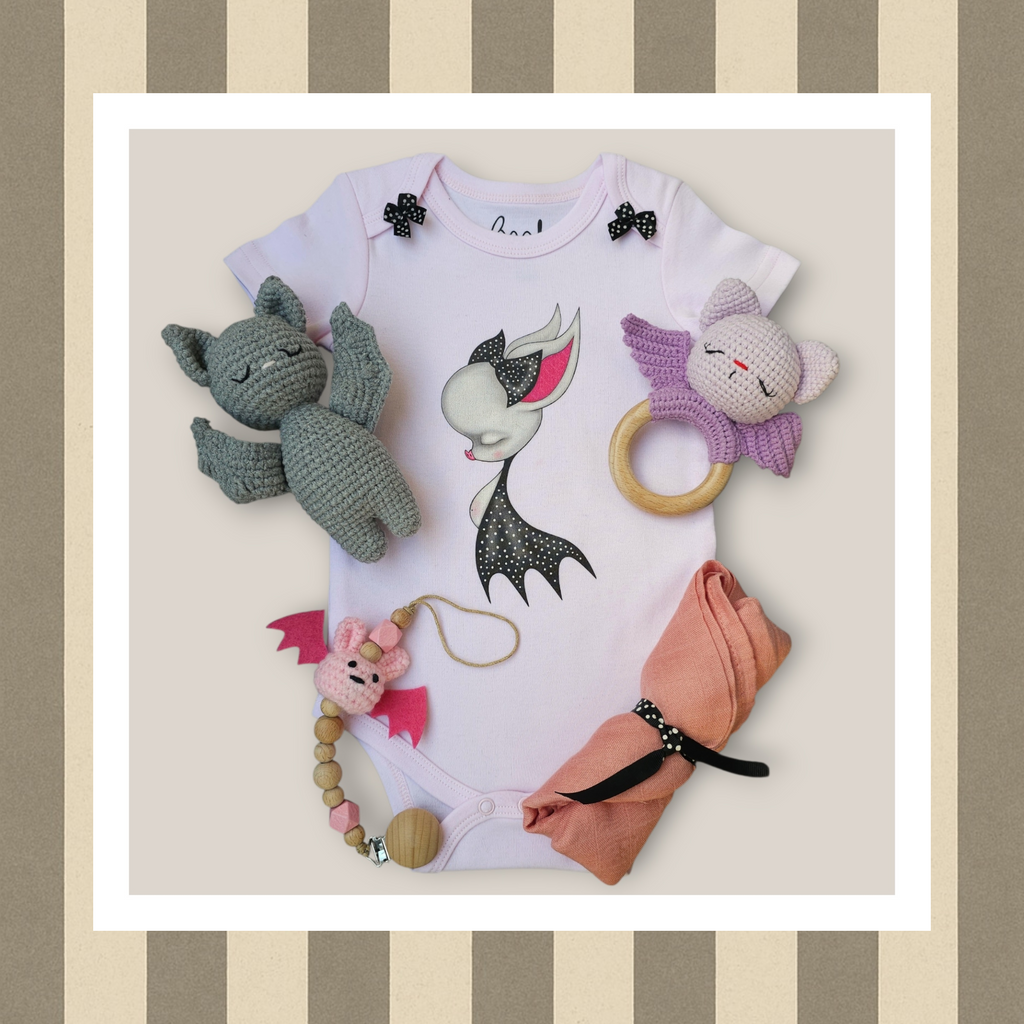 Saquito regalo Boo “Vampirillo” – lleno de tierna oscuridad para bebés terroríficamente encantadores.